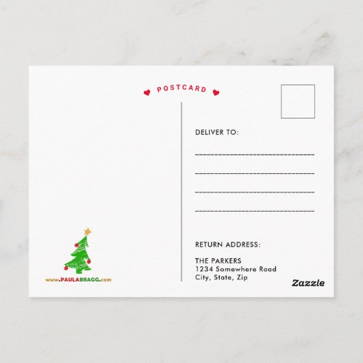 ハッピーバースデーイエスクリスマススティックマン ポストカード (裏面)