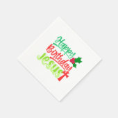 ハッピーバースデーイエスクリスマスメリークリスマスプレゼント スタンダードカクテルナプキン (角)