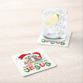 ハッピーバースデーイエス・キリスト スクエアペーパーコースター (インサイチュ)