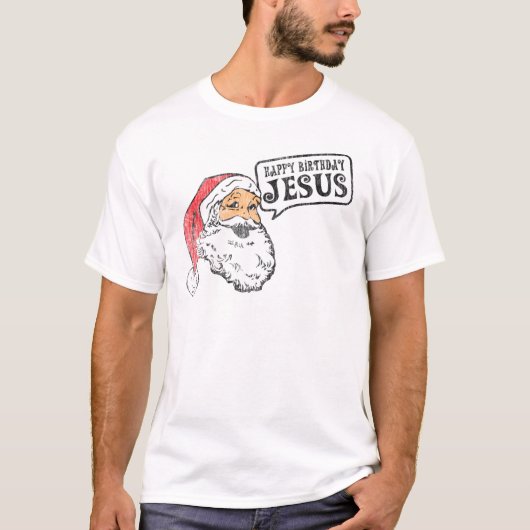 ハッピーバースデーイエス・キリスト(軽いワイシャツ) Tシャツ (正面)