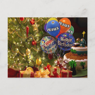 ハッピーバースデーイエス、クリスマスカード シーズンポストカード