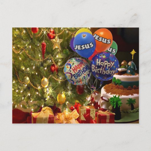 ハッピーバースデーイエス、クリスマスカード シーズンポストカード (正面)