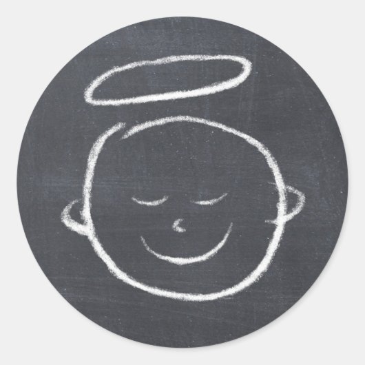 ハッピーバースデーイエス – クリスマスシャルボードエンジェル ラウンドシール (正面)