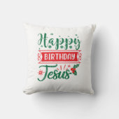 ハッピーバースデーイエズクリスマスホリデイ クッション (正面)