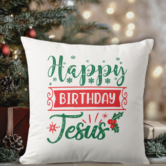 ハッピーバースデーイエズクリスマスホリデイ クッション