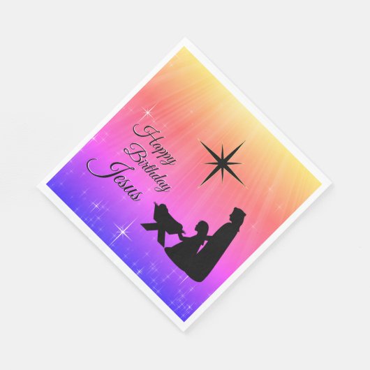 ハッピーバースデーイエズクリスマス出生 スタンダードランチョンナプキン (角)