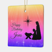 ハッピーバースデーイエズクリスマス出生 セラミックオーナメント (左)