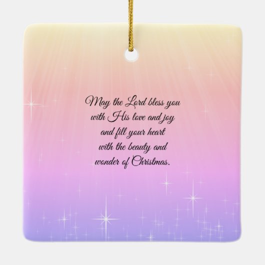 ハッピーバースデーイエズクリスマス出生 セラミックオーナメント (裏面)