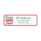 ハッピーバースデーイエズクリスマス差出人住所 ラベル (正面)
