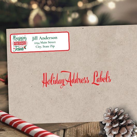ハッピーバースデーイエズクリスマス差出人住所 ラベル