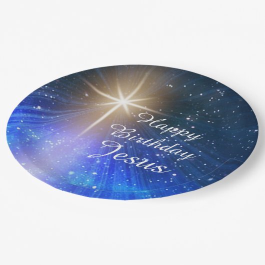 ハッピーバースデーイエズクリスマス紙プレート ペーパープレート (アングル)