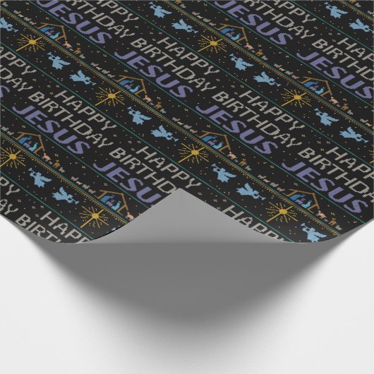 ハッピーバースデーイエズスクリスチャンクリスマスセーター ラッピングペーパー (角)