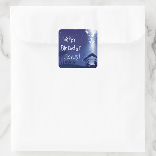 ハッピーバースデーイエズスクリスマススススクエアステッカー スクエアシール (バッグ)