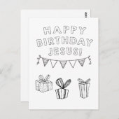ハッピーバースデーイエズス・クリスチャン・チルドレン・カラーリング ポストカード (正面/裏面)