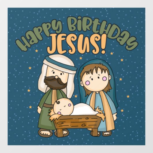 ハッピーバースデーイエズ窓貼り ウィンドウサイン (シート)