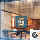 ハッピーバースデーイエズ窓貼り ウィンドウサイン (カフェ窓)