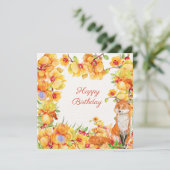 ハッピーバースデーイエローオーキッドフラワーズ&キツネ (スタンド正面)