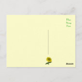 ハッピーバースデーイエローサンフラワーフローラポストカード ポストカード (裏面)