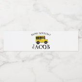 ハッピーバースデーイエロースクールバス先生教育 ペットボトルラベル (シングルラベル)