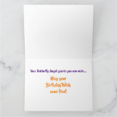 ハッピーバースデーイエローバタフライエンジェルビッグカード カード (内部)