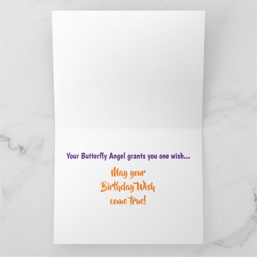 ハッピーバースデーイエローバタフライエンジェルビッグカード カード (内部)