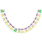 ハッピーバースデーイエロープリンセスバナー バンティングフラッグ (全)
