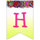 ハッピーバースデーイエロープリンセスバナー バンティングフラッグ (第2の旗)