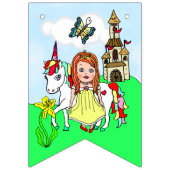 ハッピーバースデーイエロープリンセスバナー バンティングフラッグ (第1の旗)