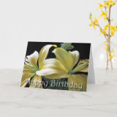 ハッピーバースデーイエローリリー花 カード (黄色い花)
