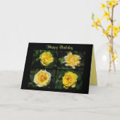 ハッピーバースデーイエローローズコラージュカード カード (黄色い花)