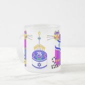 ハッピーバースデーイスラエル猫 フロストグラスマグカップ (正面左)