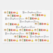 ハッピーバースデーイタリアン、ブオンコンプレアンノギフトラップ ラッピングペーパーシート (正面)