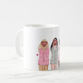 ハッピーバースデーイラストレーションピンクガール コーヒーマグカップ (正面左)