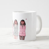 ハッピーバースデーイラストレーションピンクガール ジャンボコーヒーマグカップ (正面右)