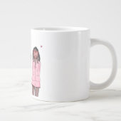 ハッピーバースデーイラストレーションピンクガール ジャンボコーヒーマグカップ (右)