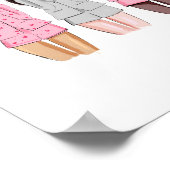 ハッピーバースデーイラストレーションピンクガール ポスター (角)