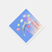 ハッピーバースデーイルカとバルーン スタンダードカクテルナプキン (角)