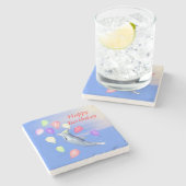 ハッピーバースデーイルカ ストーンコースター (横)