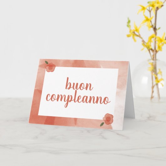 ハッピーバースデーインカイタリアンード カード (黄色い花)