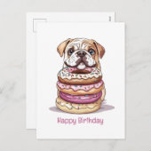 ハッピーバースデーイングリッシュブルドッグ シーズンポストカード (正面/裏面)