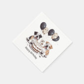 ハッピーバースデーイングリッシュブルドッグ スタンダードカクテルナプキン (角)