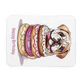 ハッピーバースデーイングリッシュブルドッグ マグネット (横)