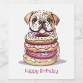 ハッピーバースデーイングリッシュブルドッグ ワインラベル (シングルラベル)