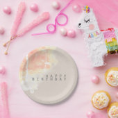 ハッピーバースデーインサンドカラー ペーパープレート (パーティー)