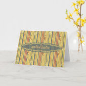 ハッピーバースデーインストライプタイ、花 カード (黄色い花)