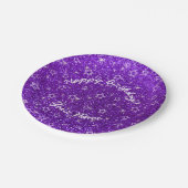 ハッピーバースデーインディゴパープルグリッター星 ペーパープレート (アングル)