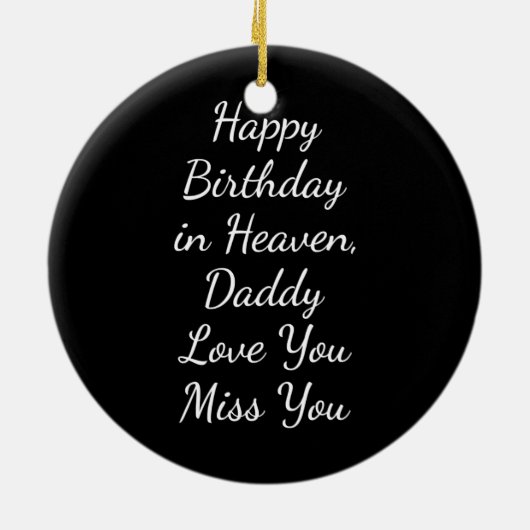 ハッピーバースデーイン天国ダディラブ恋しく思ユー セラミックオーナメント (裏面)