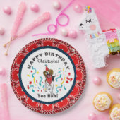 ハッピーバースデーウィズビーグルインレッドバンダナ ペーパープレート (パーティー)