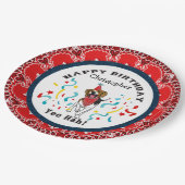 ハッピーバースデーウィズビーグルインレッドバンダナ ペーパープレート (アングル)