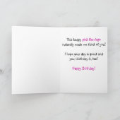 ハッピーバースデーウィッシュお洒落ピンクフラミンゴ カード (内部)